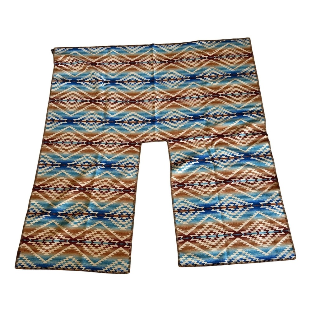 Pendleton Pagosa Springs Wool Wrap Blue Tan Southwestern Poncho NWT Aztec Native